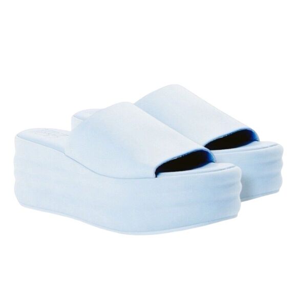Topshop Powder Blue Platform mule sandals size 6 NEW - Picture 1 of 6